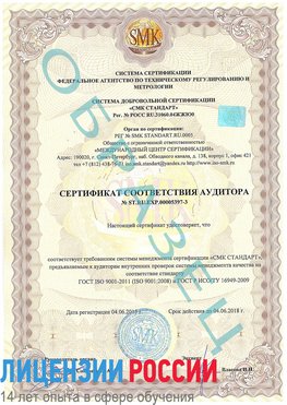Образец сертификата соответствия аудитора №ST.RU.EXP.00005397-3 Гусиноозерск Сертификат ISO/TS 16949
